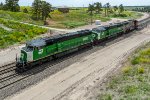 BNSF 9280 9285 and 8298 work as a manned helper power set on Crawford Hill